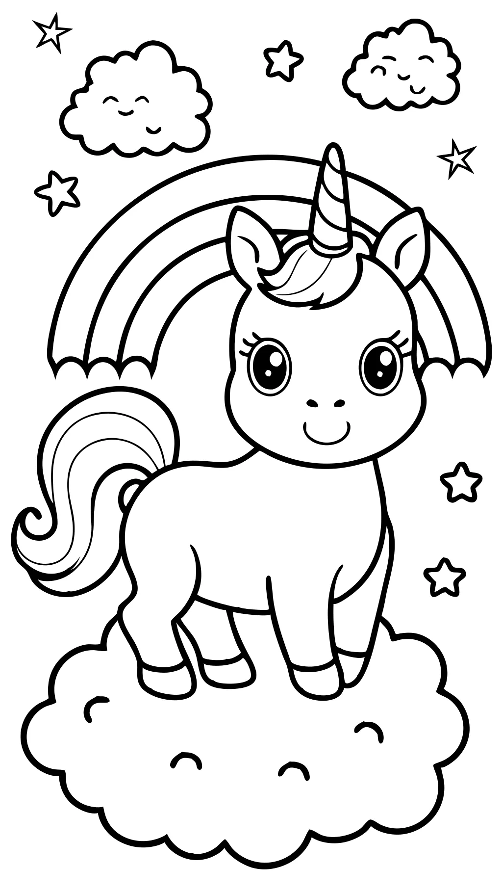 Adorables coloriages de licorne mignonne